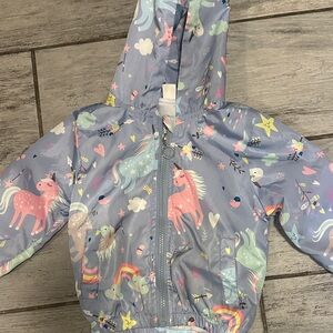 Unicorn Print Kids Jacket - Blue